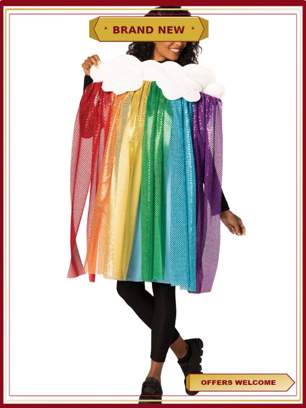 Rainbow Rain Cloud Costume Halloween Adult One Size